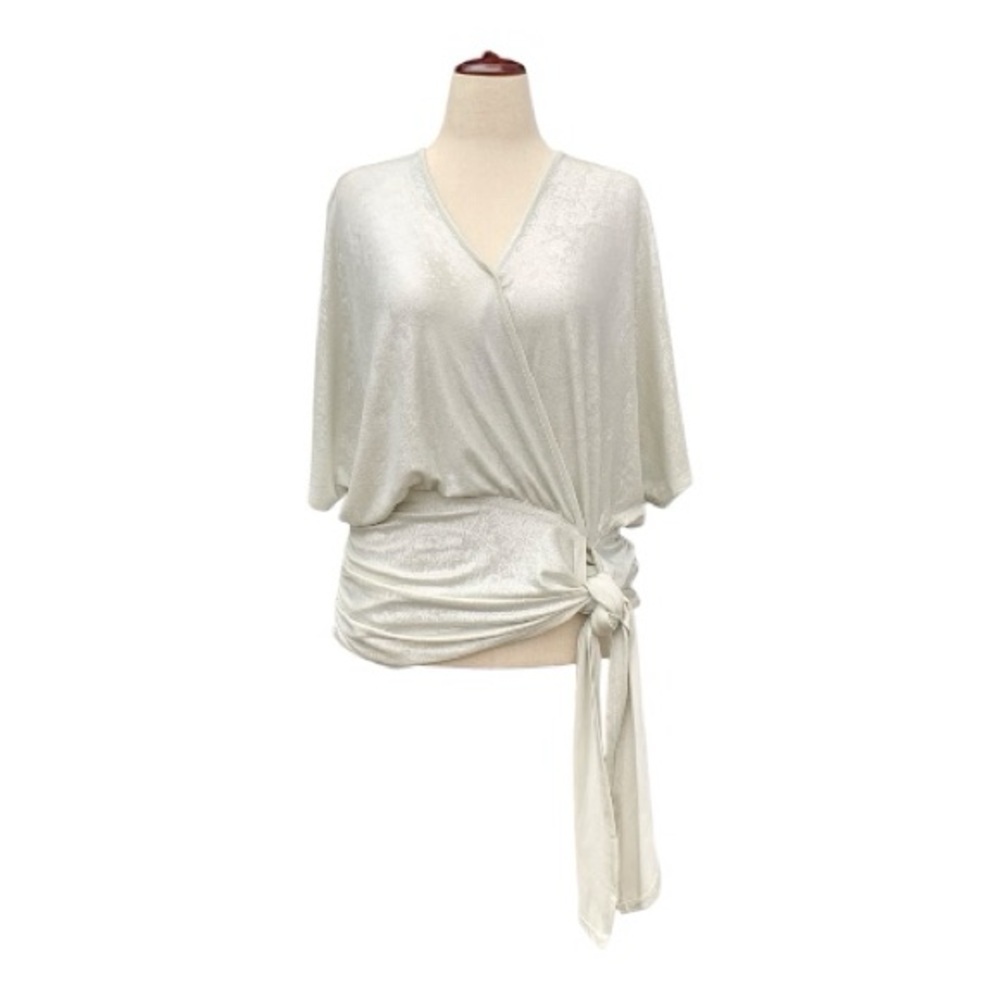 Daytrip Ivory Wrap Tie-Front Blouse